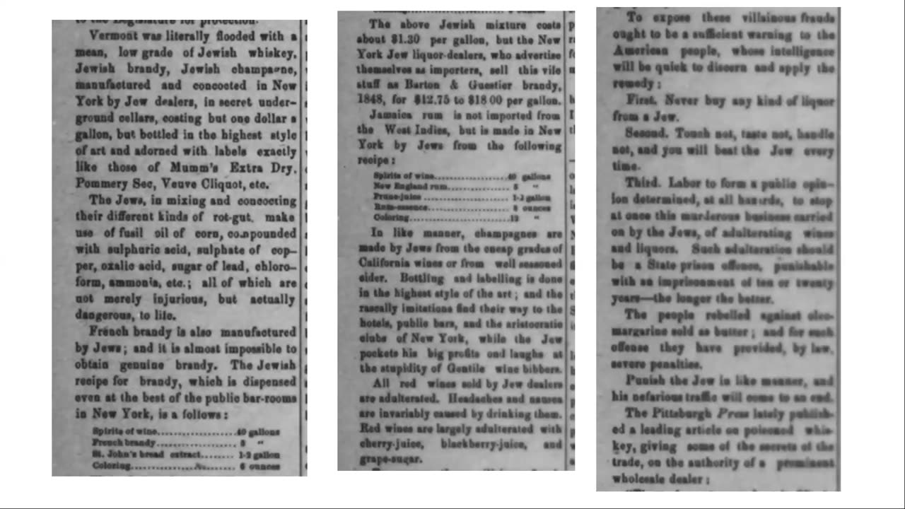 1890 Article - Jews controls the liquor trade ; poisoned liquor and wine ; caused prohibition in US?