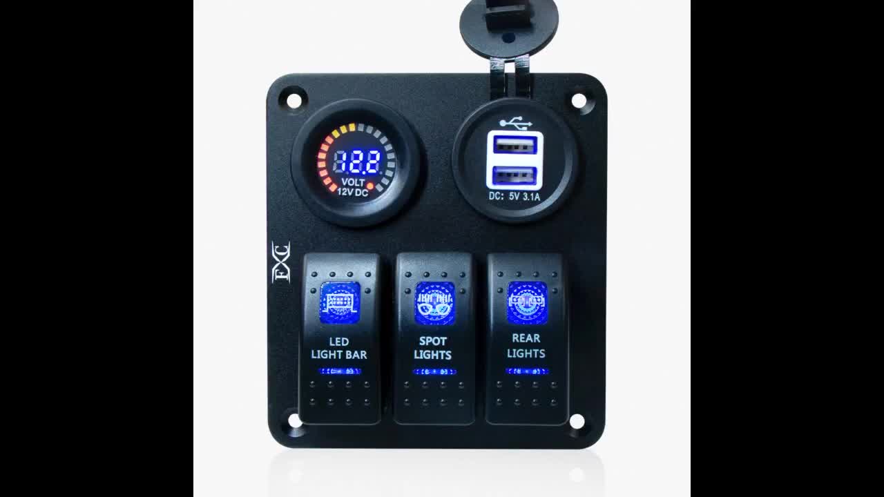 Review: Nilight 90101E 5Gang Multi-Function 5 Gang Rocker Dual USB Charger + Digital Volmeter +...