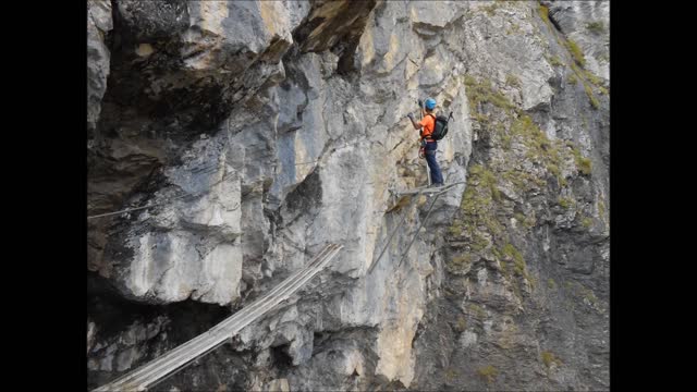 The Klettersteig Allmenalp near Kandersteg, Switzerland