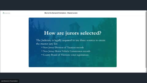 The Morris County New Jersey Petit Juror Orientation Presentation