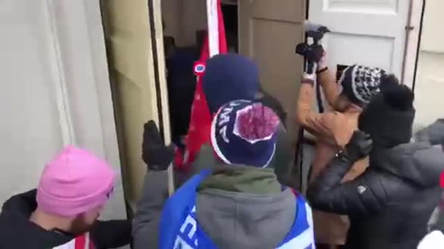 Protesters entering capitol