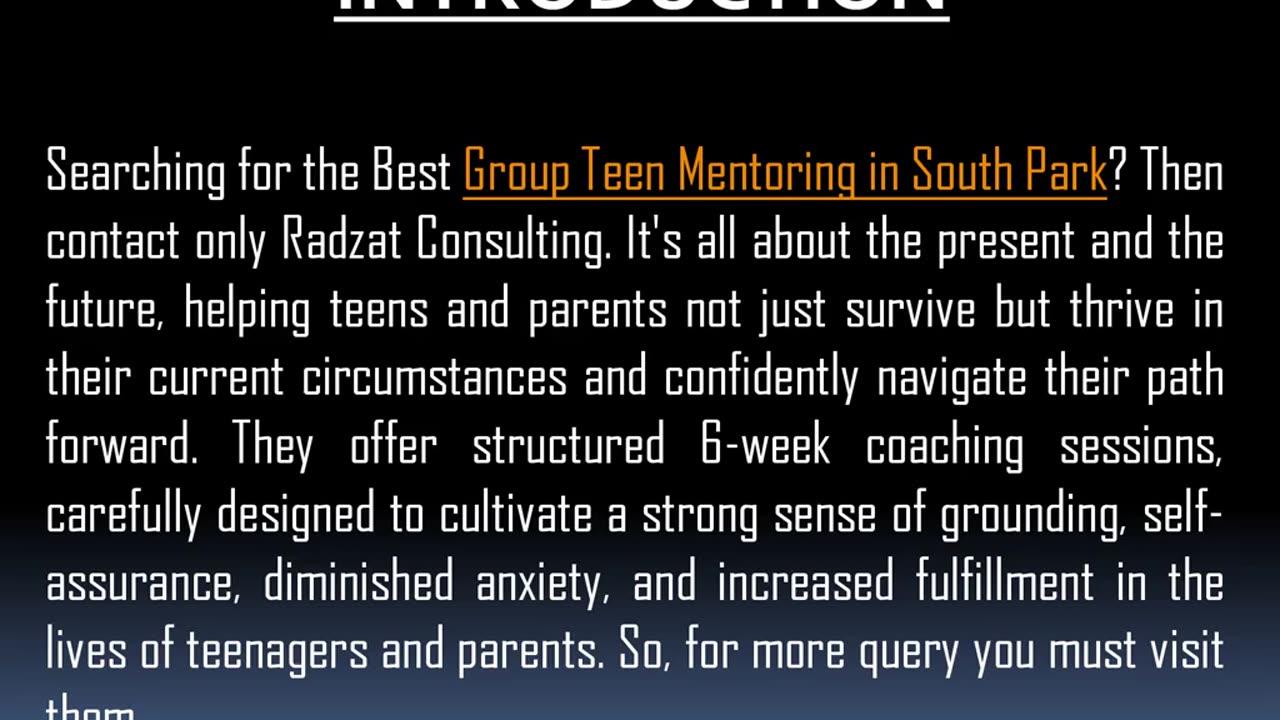 One of the Best Group Teen Mentoring in South Park