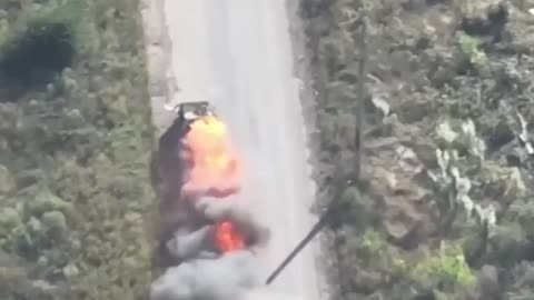 Ukrainian Drone Blows Up Russian Transport