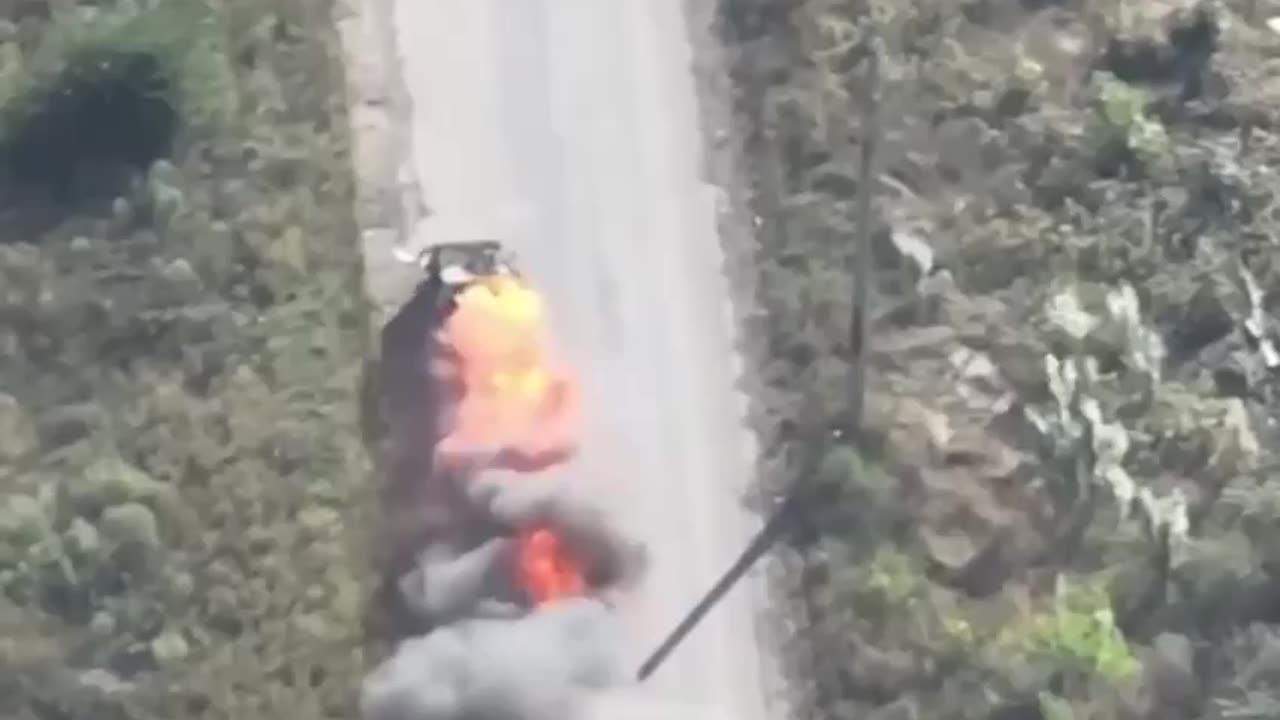 Ukrainian Drone Blows Up Russian Transport