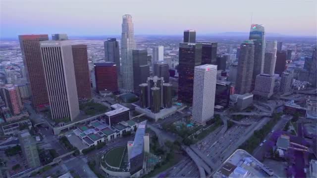 aerial shot of the city