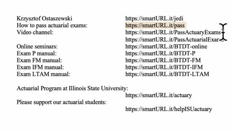 Exam FM exercise for March 15, 2022