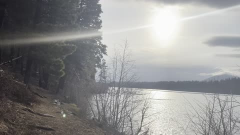 The Early Morning Sunshine Glistening On Beautiful Suttle Lake – Central Oregon – 4K