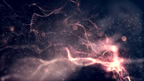 Network of luminous particles in space