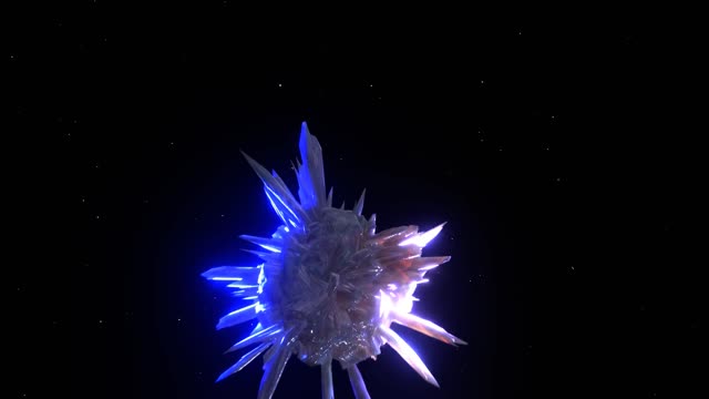 Ice Asteroid/Crystal fly by