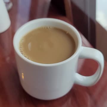 Rough weather while drinking coffee