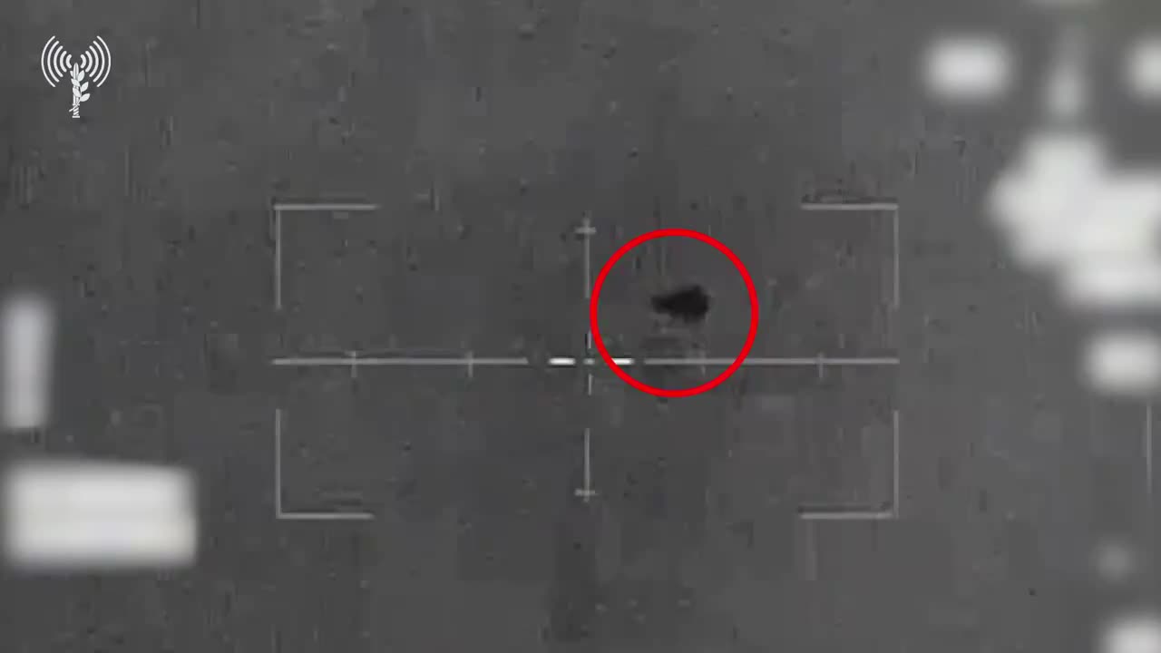 The IDF releases footage showing last night's interception of a drone over the