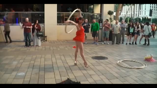 Sexy Italian hula hoop dancer