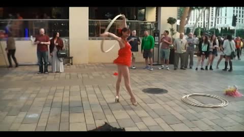 Sexy Italian hula hoop dancer