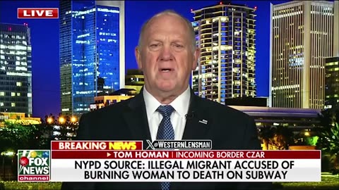 Tom Homan responds to illegal alien burning woman to death on NYC subway