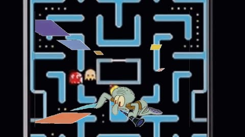 Squidward Is Playing With Tiles In Ms.Pac Man 👾