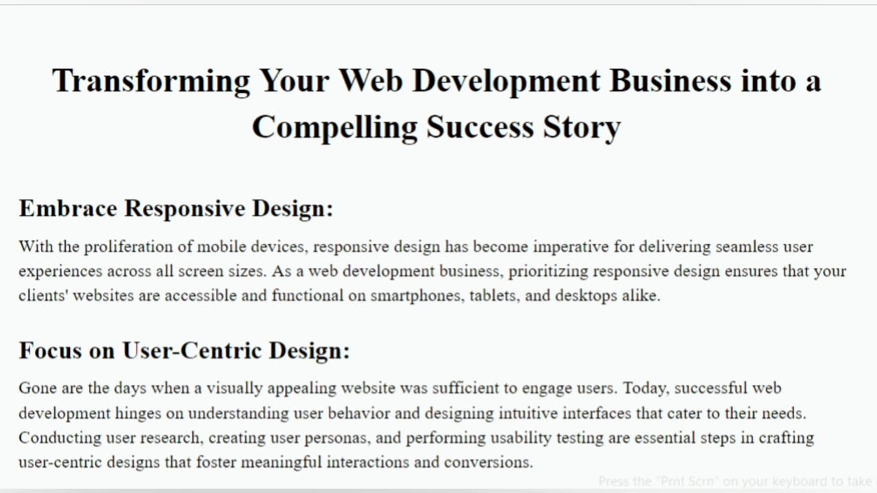 Transform Compelling Web Developing Business