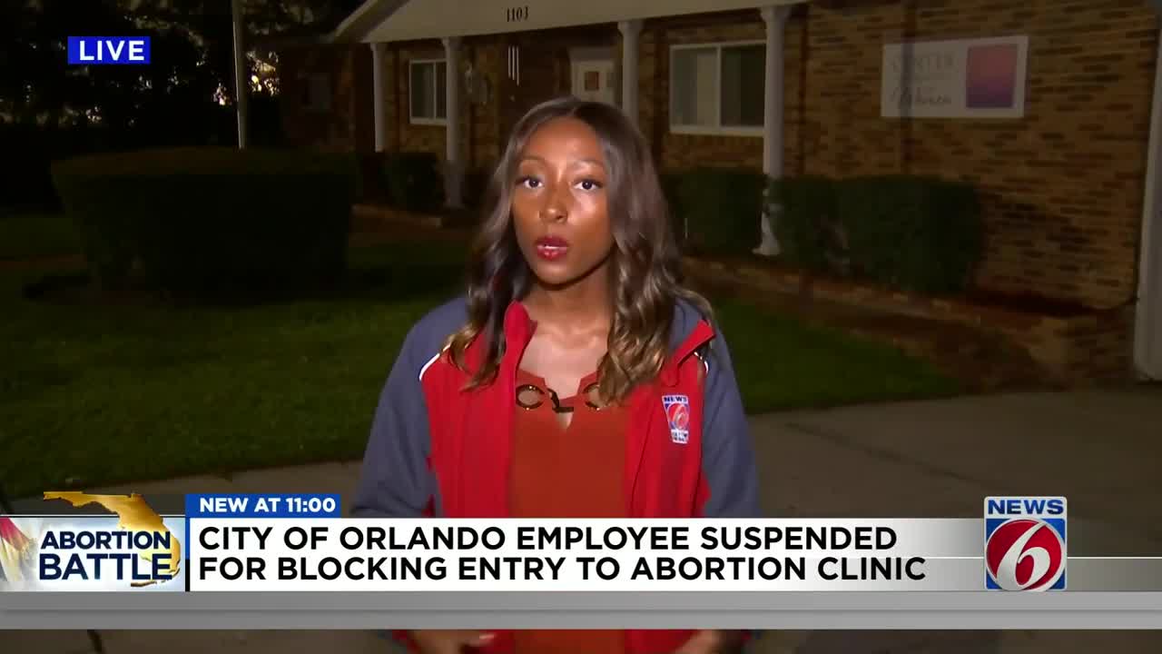 City of Orlando employee suspended for blocking entry to abortion clinic, officials say