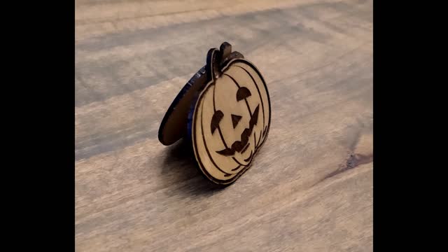 "Jack-o'-lantern Earrings" Laser Engrave/Cut-out