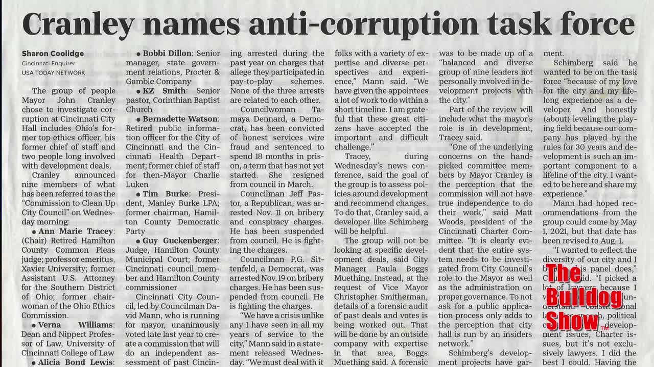 The Bulldog On The Absurdity of Mayor Cranley’s Anti Corruption Task Force
