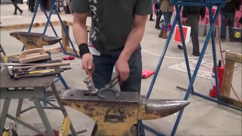 forging a horseshoe