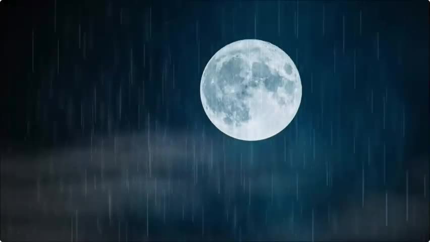 Calming Rain & Winds Sounds Under the Moonlight | 7hrs