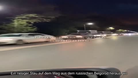 ️Riesiger Stau auf dem Weg aus dem russischen Belgorod heraus, wo am Tag zuvor etwas explodierte un