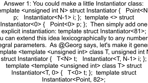 is recursive explicit template instantiation possible