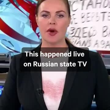 Anti-War Sign Shows Up on Live Russian TV Program #Shorts