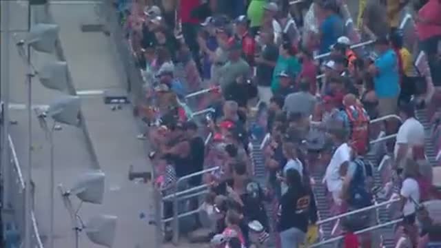 Far-left NBC reporter's attempt at damage control during a 'fuck Joe Biden' chant by NASCAR fans