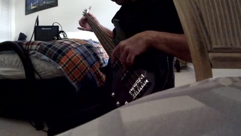 Unsigned underground heavy metal band bass player studio footage video