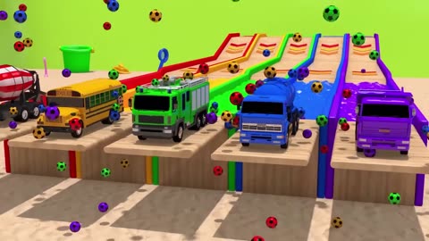 Learn colors with 5 street vehicles and assembly fruit wheels flying car pretend play toy for kids