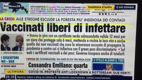 VACCINATI LIBERI DI INFETTARE, MA LA RAI CONTINUA A FARE DISINFORMAZIONE