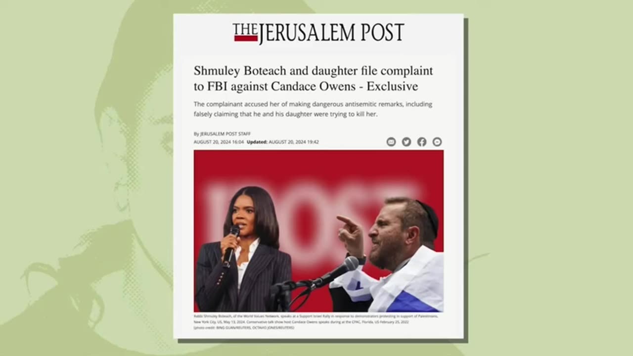 Candace Owens responds to Rabbi Shmuley filing an FBI complaint against her...