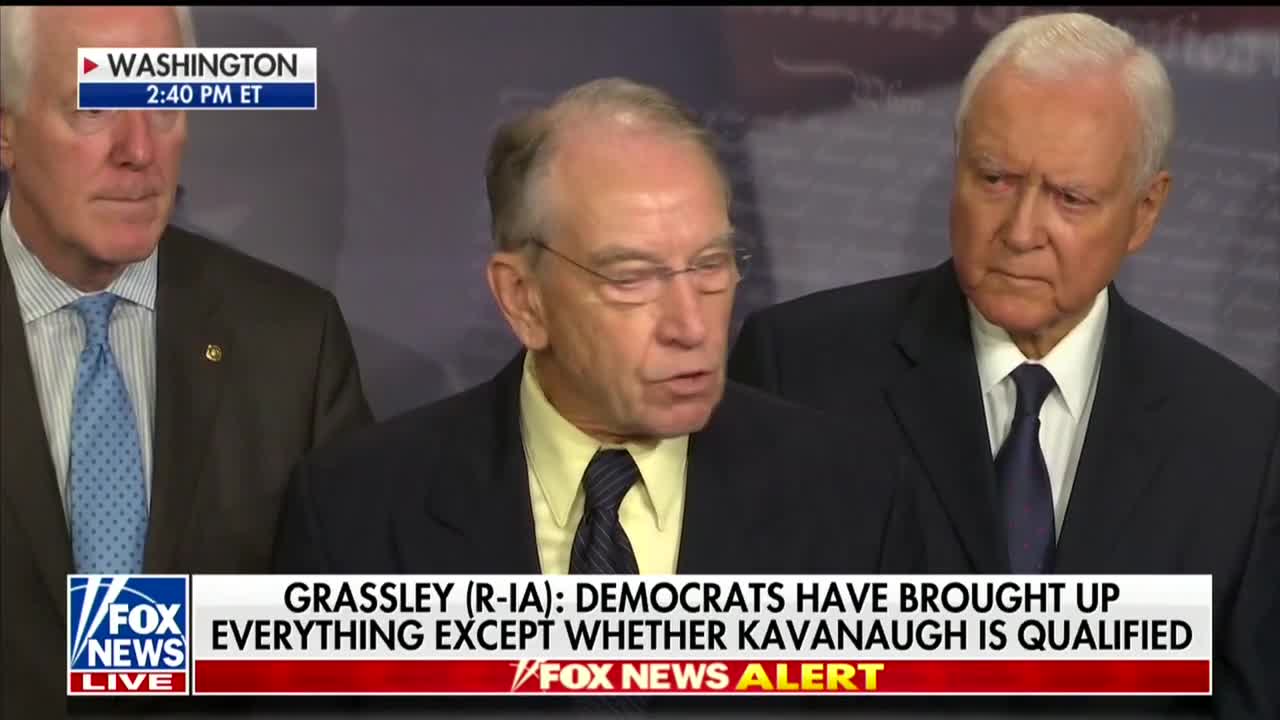 Chuck Grassley unloads on Democrats, media for 'bias' on Kavanaugh