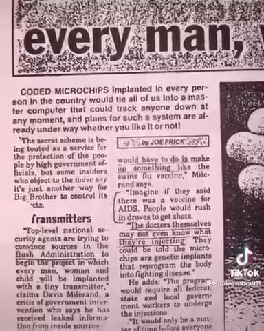This was the plan long ago to control human with microchips