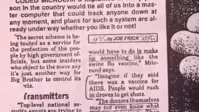 This was the plan long ago to control human with microchips