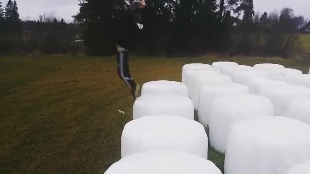 White cylinder backflip fail