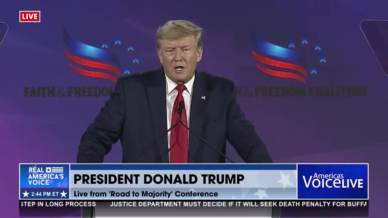 Trump describes the Left's "spiritual problem as one who's consumed with resentment