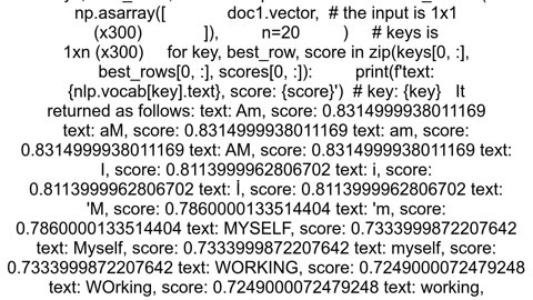 converting spacy token vectors into text