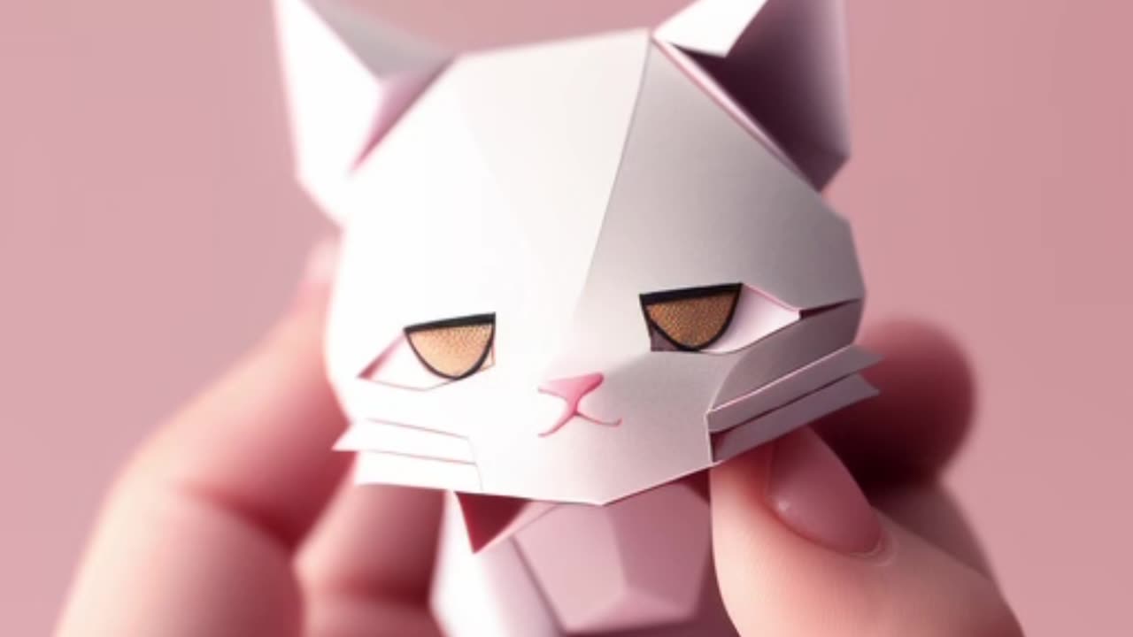 Cute Origami Cat Picture 📄