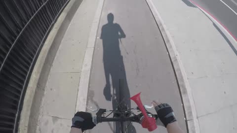 Cyclist vs STUPID pedestrians