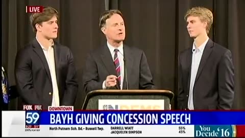 November 8, 2016 - Indiana's Evan Bayh Concedes U.S. Senate Race