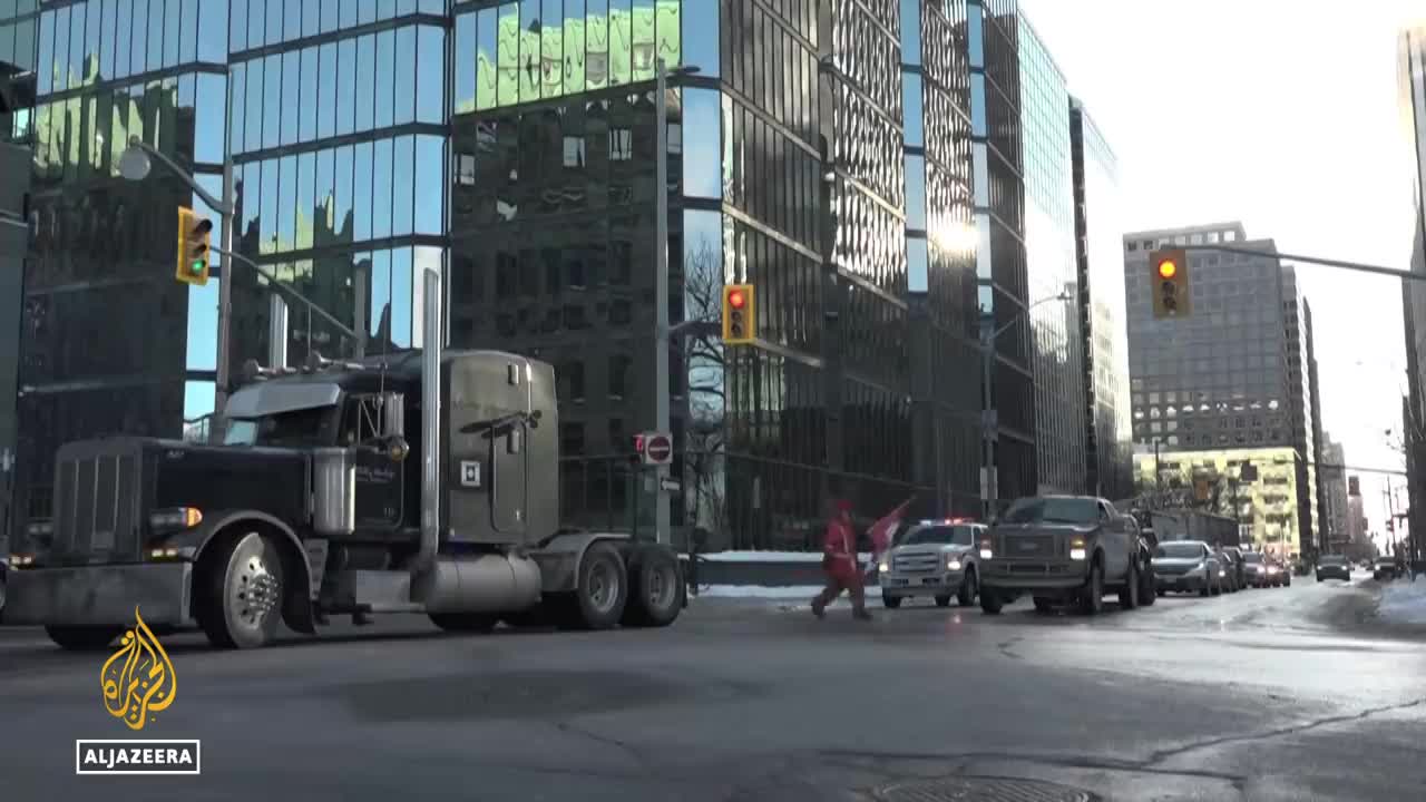 Truckers protect in Ottawa against Canada's vaccine mandate