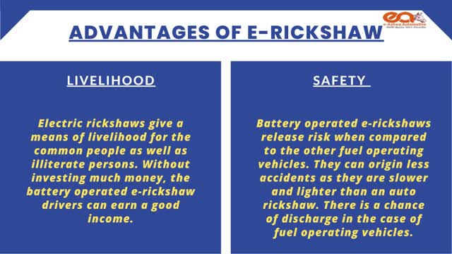 Importance of e rickshaw in india