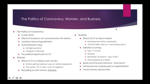 Weekly Webinar #4 The Politics of CV, Women, and Business