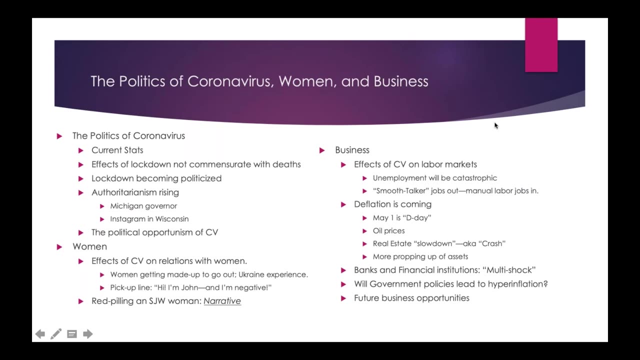 Weekly Webinar #4 The Politics of CV, Women, and Business