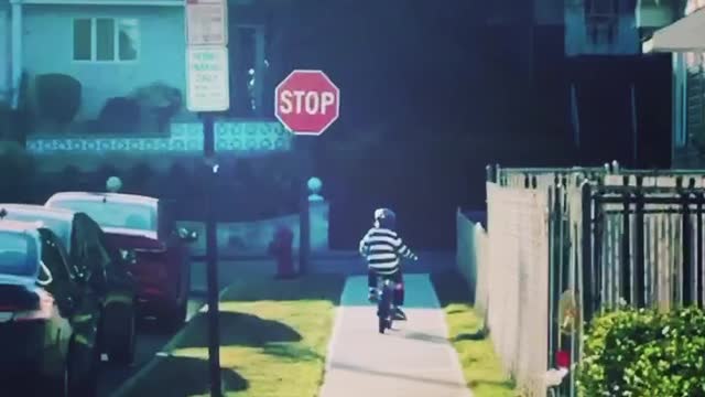 Desmond's first time without training wheels