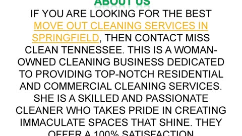 Best Move Out Cleaning Services in Springfield