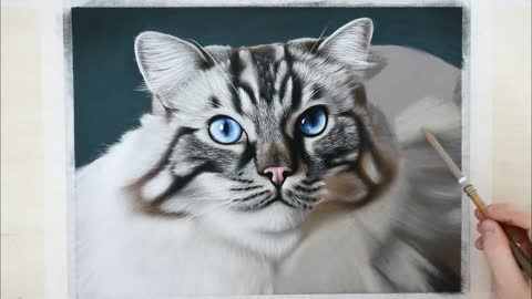 A very beautiful painting of a cat 🐱🐱🐱