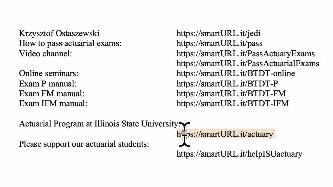 Exam FM exercise for June 16, 2022